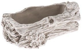 Betónový obal na kvetináč Kmeň s kvetinami sivá, 11 x 21 cm