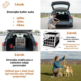 Prepravka pre psa BRUNO, 70x54x51cm, strieborná/čierna Cadoca