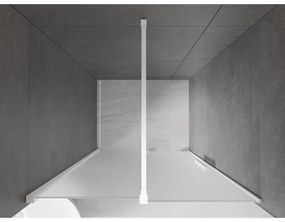 Mexen Velar, posuvné sprchové dvere do otvoru 110 cm, 8mm sklo námraza, biela matná, 871-110-000-31-20