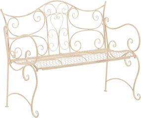 Rustikálna kovová lavička Tar - Krémová antik