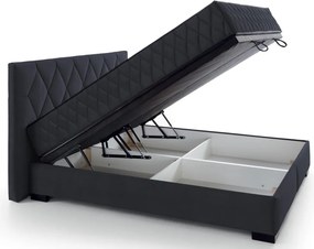 Posteľ Reve 160x200 cm, tmavo šedá látka