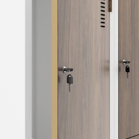 Šatníková skriňa typu L biela / orech: Eco Design JULIA, 800 x 1850 x 450 mm