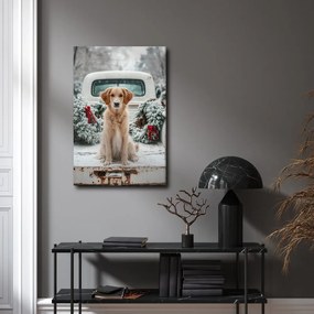 Obraz vianočná atmosféra so psom