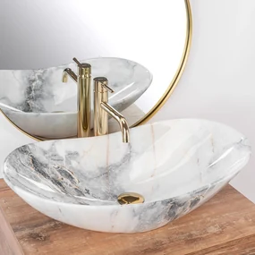 Rea Royal, keramické umývadlo na dosku 62 x 36 cm, imitácia kameňa Granit, REA-U8596