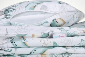 Detské bavlnené obliečky do postieľky 120x90 cm BABYMAM PREMIUM - Morský svet