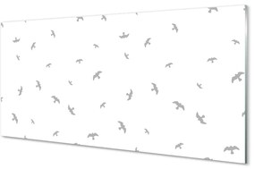 Nástenný panel  šedej vtákov 125x50 cm