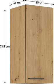 Horná kuchynská skrinka Meriel 30 G-72 1F (dub artisan). Vlastná spoľahlivá doprava až k Vám domov. 1033989