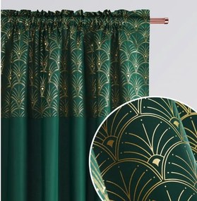 Moderný smaragdový zdobený záves 140x280 cm