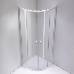BPS-koupelny Štvrťkruhový sprchový kút HYD-RK94B 90x90 cm biela/transparent + vanička HYD-RSV-ST01B biela