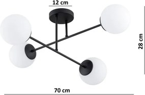 BRILAGI - Prisadený luster MILO 4xE27/60W/230V čierny