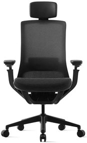 Kancelárska ergonomická stolička ROLY — sieť, látka, čierna / viac farieb Černá