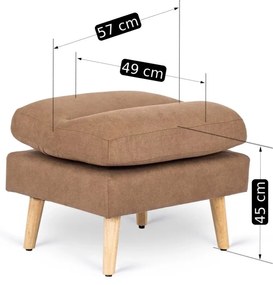 Rozkladacie kreslo s podnožkou HENRY – hnedé