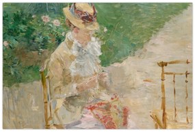 Obraz - Berthe Morisot, Young Woman Knitting, reprodukcia (90x60 cm)