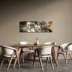Obraz - Kvety orchideí na mramorovom pozadí (s hodinami) (90x30 cm)