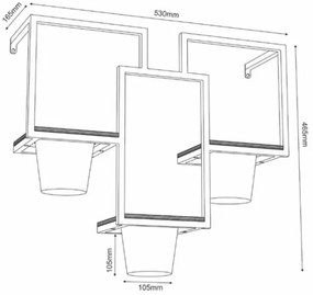 Nástenný kvetináč 46x53 cm zlatá