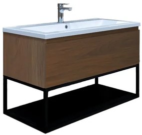 Kúpeľňová skrinka s umývadlom SAT B-Way 99x30x45 cm matný orech BWAY100NUTU, 1 ks