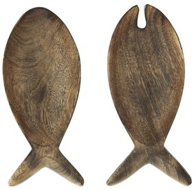 MADAM STOLTZ Šalátový príbor Fish Mango Wood