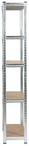 Kovový regál REGMET 90x30x180 cm stříbrný