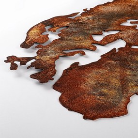 Nástěnná kovová dekorace World Map Medium 1 vícebarevná