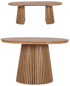 Rozkladací okrúhly stôl Fjord s lamelami, 120 cm–200 cm