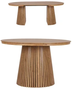 Rozkladací okrúhly stôl Fjord s lamelami, 120 cm–200 cm