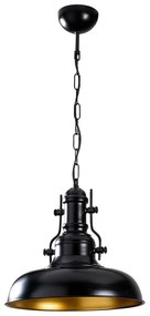 Čierne závesné svietidlo s kovovým tienidlom ø 32 cm Berceste – Opviq lights