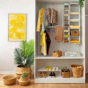 Svetlý úložný košík z morskej trávy Compactor, ⌀ 35 cm