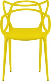 Sada 4 ks plastových stoličiek KATO, žltá