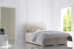 Čalúnená manželská posteľ s matracom Dorman 180x200 cm - krémová