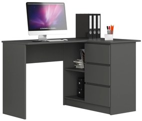 Rohový PC stolík Balcon (grafit) (P). Akcia -10%. Vlastná spoľahlivá doprava až k Vám domov. 1117082