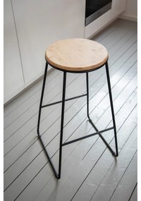 Barové stoličky v čierno-prírodnej farbe v súprave 2 ks (výška sedadla 70 cm) Loft – Wenko