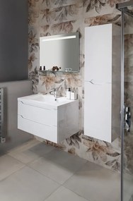 Sapho Sapho, WAVE dvojumývadlová skrinka 149,7x50x47,8cm, biela/dub cuneo, WA150-3025