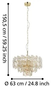 Eglo 39613 - Luster na reťazi CALMEILLES 10xE14/25W/230V priemer 63 cm