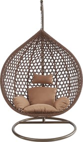Závěsné houpací křeslo Houseland Imogen hnědé XL