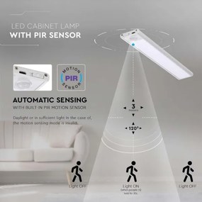 LED podlinkové svietidlo so senzorom LED/1,5W/5V 1500 mAh 3000K