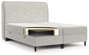 Svetlosivá boxspring posteľ s úložným priestorom 200x200 cm Melba – Maison de Rêve