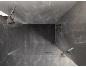 Mexen Lunar, pravostranný výklopný sprchový kút 90 x 80 cm, 8mm číre sklo, chrómový profil, 834-090-080-01-00-P
