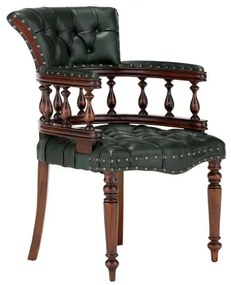 furniture-nabytek.cz - Masívne kancelárske kreslo Cambridge III z mahagónu, lakované, zelené