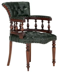 furniture-nabytek.cz - Masívne kancelárske kreslo Cambridge III z mahagónu, lakované, zelené