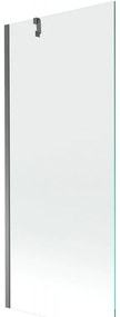 Mexen Next, 1-krídlová vaňová zástena 80 x 150 cm, 6mm číre sklo, grafitová, 895-080-000-00-00-95