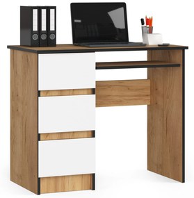 PC stolík Benicio (dub craft + biela) (L). Akcia -42%. Vlastná spoľahlivá doprava až k Vám domov. 1070961