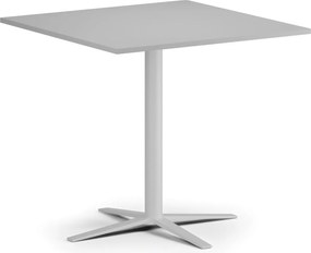 Konferenčný stolík AURA, 60x60 cm, biela podnož, sivá