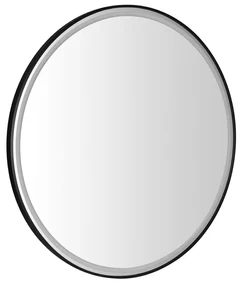 Sapho Sapho, KADRIS guľaté zrkadlo s LED osvetlením, ø 80cm, čierna matná, KD080