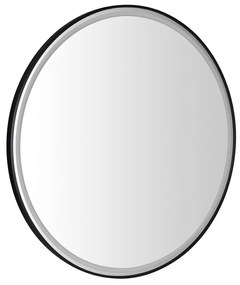 Sapho Sapho, KADRIS guľaté zrkadlo s LED osvetlením, ø 80cm, čierna matná, KD080