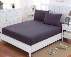 Napínacia plachta JERSEY PLUS Šedá Tmavá Bavlnená Rozmer: 140 x 200 cm