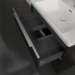 VILLEROY &amp; BOCH Subway 3.0 závesná skrinka pod umývadlo, 2 zásuvky, 772 x 478 x 429 mm, Volcano Black, C57400VL