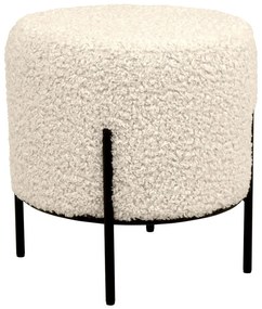 Krémovobiely taburet z textílie buklé Alford – House Nordic