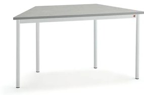 Stôl SONITUS TRAPETS, 1400x700x720 mm, linoleum - šedá, biela