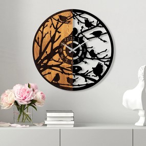 Dekoratívne nástenné hodiny WALLIE WOODEN 56 cm orech/čierne