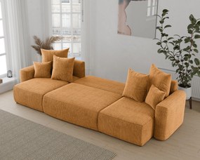 Rohová sedačka Denia U (horčicová). Akcia -20%. Vlastná spoľahlivá doprava až k Vám domov. 1133133